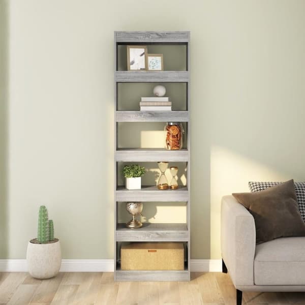 vidaXL bogreol/rumdeler 60x30x198 cm grå sonoma-eg