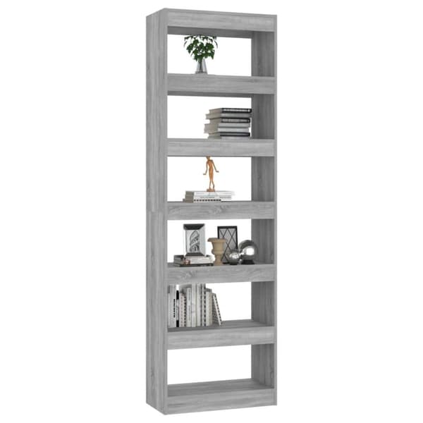 vidaXL bogreol/rumdeler 60x30x198 cm grå sonoma-eg