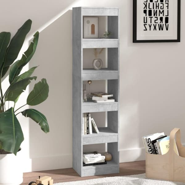 vidaXL bogreol/rumdeler 40x30x166 cm fyrretræ betongrå