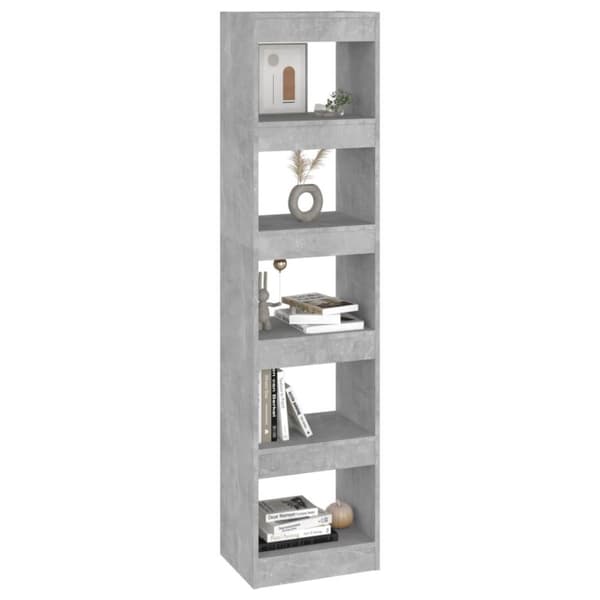 vidaXL bogreol/rumdeler 40x30x166 cm fyrretræ betongrå
