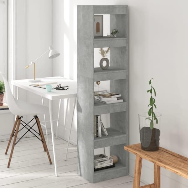 vidaXL bogreol/rumdeler 40x30x166 cm fyrretræ betongrå