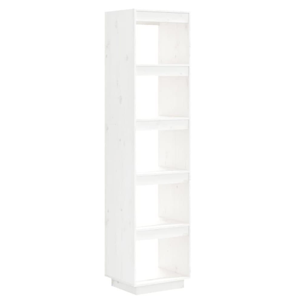 vidaXL Bokhylla/rumsavdelare vit 40x35x167 cm massiv furu