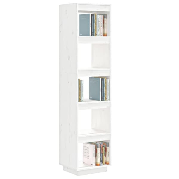 vidaXL bogreol/rumdeler 40x35x167 cm massivt fyrretræ hvid