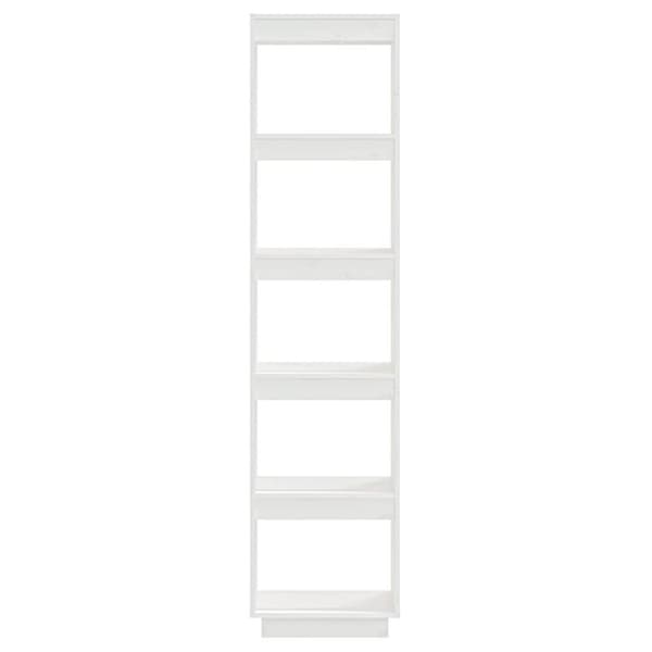 vidaXL bogreol/rumdeler 40x35x167 cm massivt fyrretræ hvid
