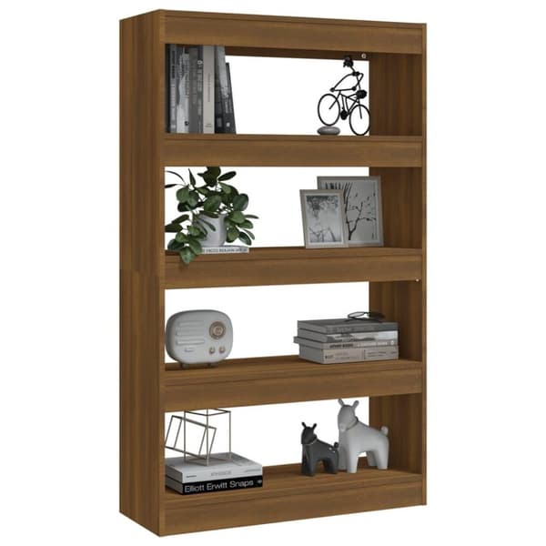 vidaXL bogreol/rumdeler 80x30x135 cm spånplade brun egetræsfarve