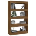 Miniatyrbillede 4 af 10: vidaXL bogreol/rumdeler 80x30x135 cm spånplade brun egetræsfarve