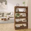 Miniatyrbillede 9 af 10: vidaXL bogreol/rumdeler 80x30x135 cm spånplade brun egetræsfarve