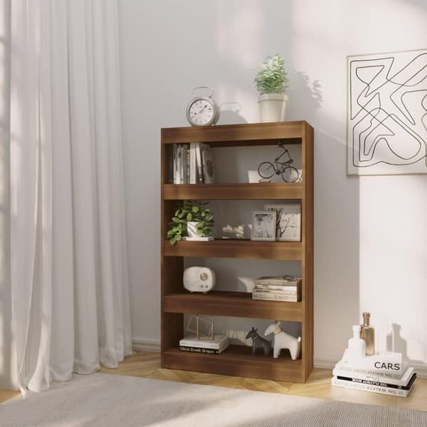 vidaXL Bokhylla/Rumsavdelare brun ek 80x30x135 cm spånskiva