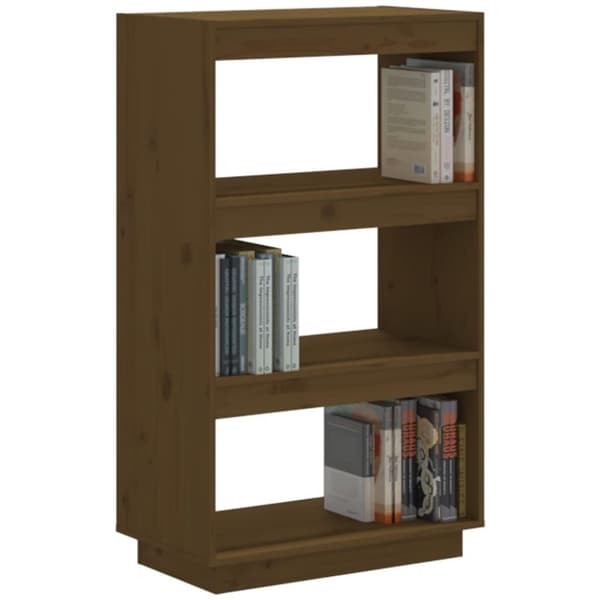 vidaXL bogreol/rumdeler 60x35x103 cm massivt fyrretræ gyldenbrun
