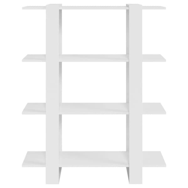 vidaXL bogskab/rumdeler 100x30x123,5 cm spånplade hvid højglans