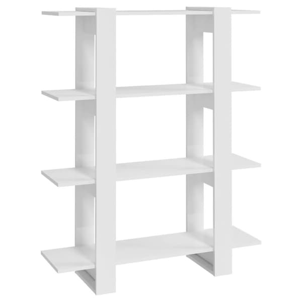 vidaXL bogskab/rumdeler 100x30x123,5 cm spånplade hvid højglans