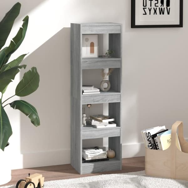 vidaXL bogreol/rumdeler 40x30x135 cm grå sonoma-eg