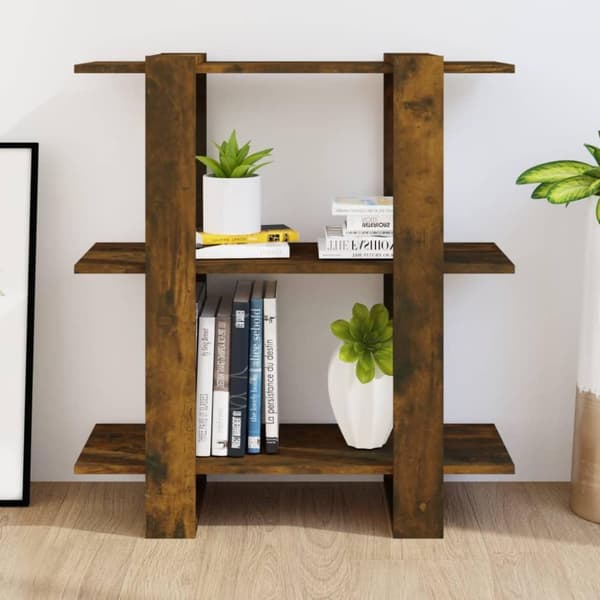 vidaXL bogreol/rumdeler 80x30x87cm røget egetræsfarve