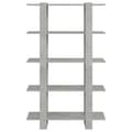 Miniatyrbillede 5 af 10: vidaXL bogreol/rumdeler 100x30x160 cm betongrå