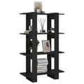 Miniatyrbillede 4 af 10: vidaXL bogreol/rumdeler 80x30x123,5 cm sort