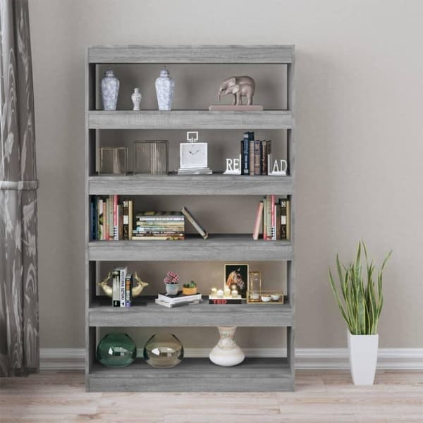 vidaXL bogreol/rumdeler 100x30x166 cm grå sonoma-eg