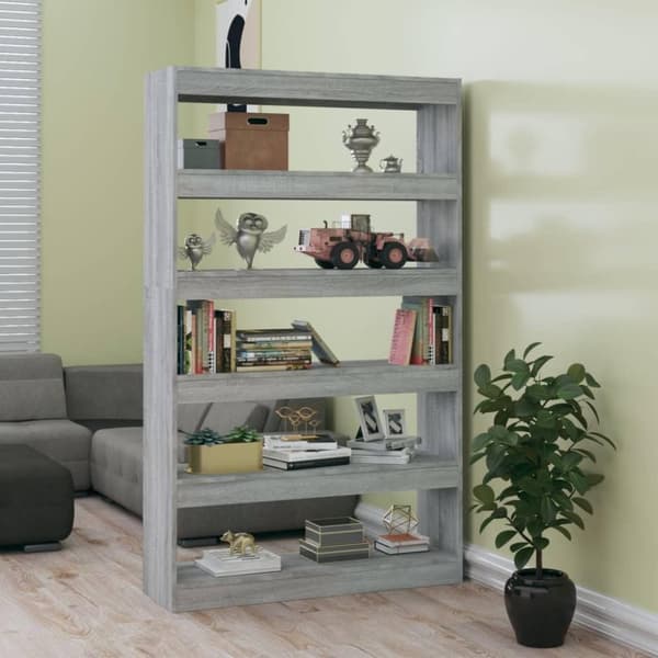 vidaXL bogreol/rumdeler 100x30x166 cm grå sonoma-eg