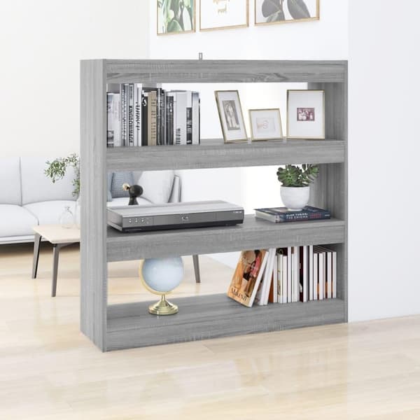 vidaXL bogreol/rumdeler 100x30x103 cm grå sonoma-eg
