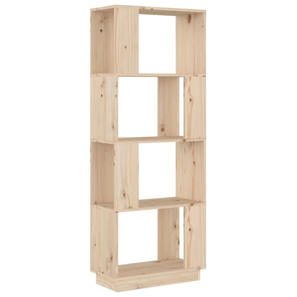 vidaXL Bokhylla/rumsavdelare 51x25x132 cm massiv furu