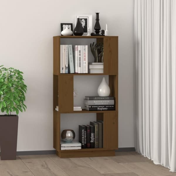 vidaXL bogreol/rumdeler 51x25x101 cm massivt fyrretræ gyldenbrun