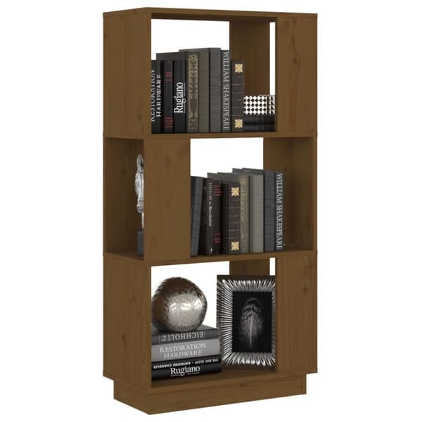 vidaXL bogreol/rumdeler 51x25x101 cm massivt fyrretræ gyldenbrun
