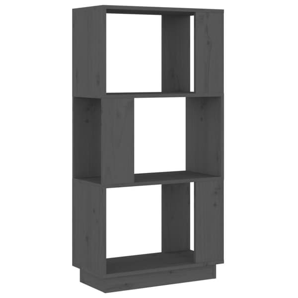 vidaXL bogreol/rumdeler 51x25x101 cm massivt fyrretræ grå