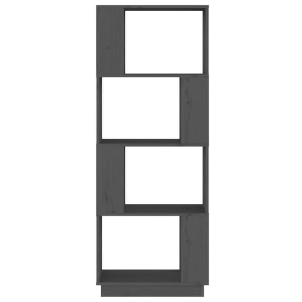 vidaXL bogreol/rumdeler 51x25x132 cm massivt fyrretræ grå