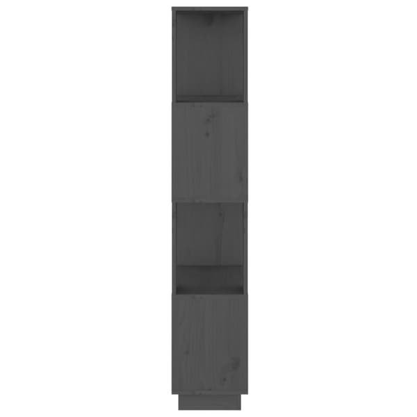 vidaXL bogreol/rumdeler 51x25x132 cm massivt fyrretræ grå