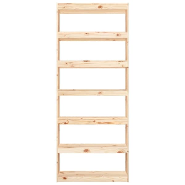 vidaXL Bokhylle/romdeler 80x30x199,5 cm heltre furu
