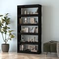 Miniatyrbilde 3 av 11: vidaXL Bokhylle/romdeler svart 80x30x167,4 cm heltre furu