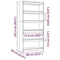 Miniatyrbilde 8 av 11: vidaXL Bokhylle/romdeler svart 80x30x167,4 cm heltre furu