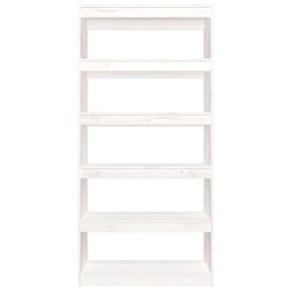 vidaXL bogreol/rumdeler 80x30x167,4 cm massivt fyrretræ hvid