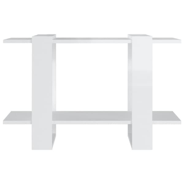 vidaXL Bokhylla/Rumsavdelare vit högglans 80x30x51 cm