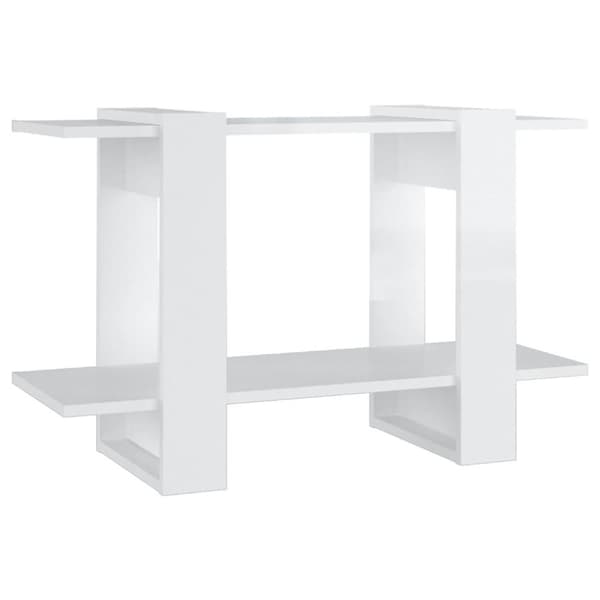 vidaXL Bokhylla/Rumsavdelare vit högglans 80x30x51 cm