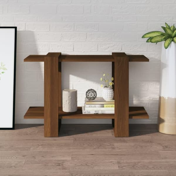 vidaXL Bokhylla/Rumsavdelare brun ek 80x30x51 cm