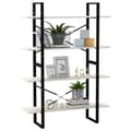 Miniatyrbillede 4 af 11: vidaXL bogreol med 4 hylder 100x30x140 cm massivt fyrretræ hvid