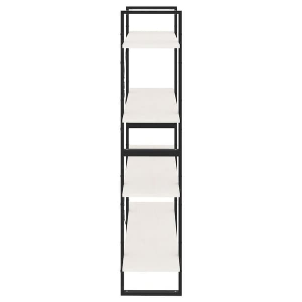vidaXL bogreol med 4 hylder 100x30x140 cm massivt fyrretræ hvid