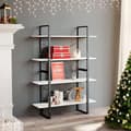 Miniatyrbillede 10 af 11: vidaXL bogreol med 4 hylder 100x30x140 cm massivt fyrretræ hvid