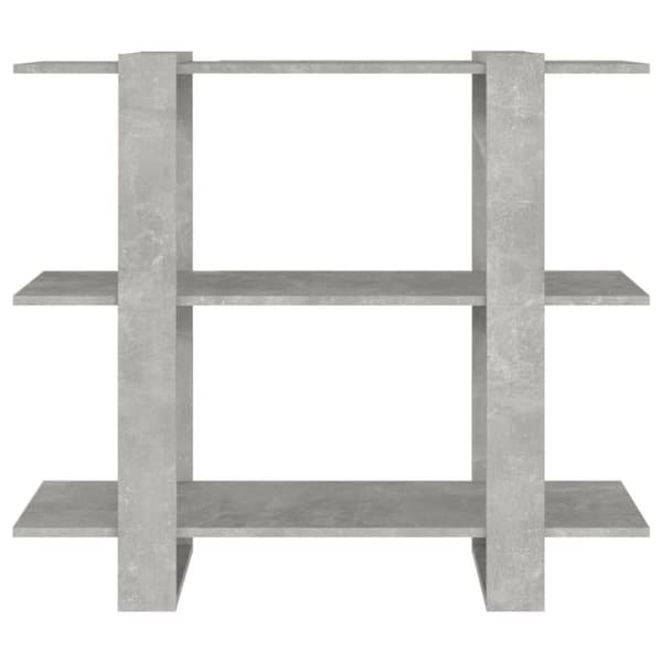vidaXL Bokhylle/romdeler betonggrå 100x30x87 cm