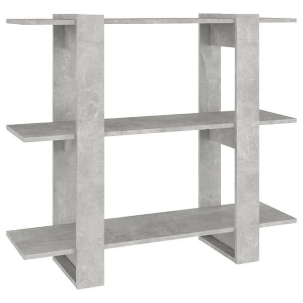vidaXL Bokhylle/romdeler betonggrå 100x30x87 cm