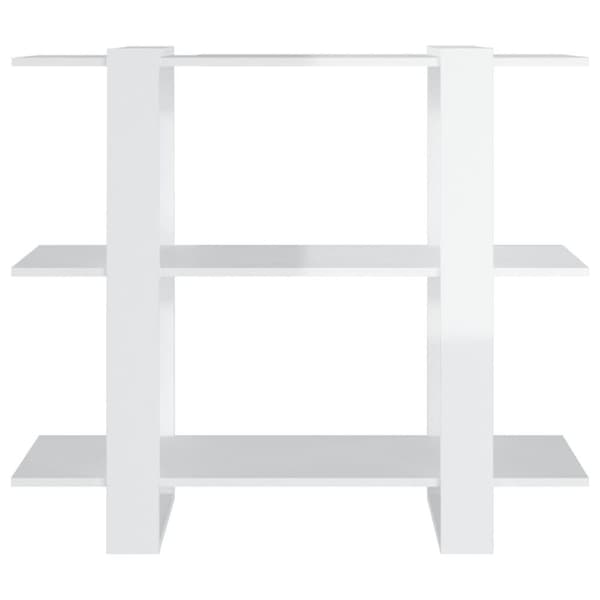 vidaXL bogskab/rumdeler 100x30x87 cm spånplade hvid højglans