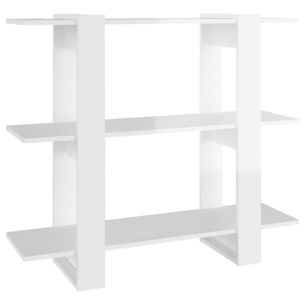 vidaXL bogskab/rumdeler 100x30x87 cm spånplade hvid højglans