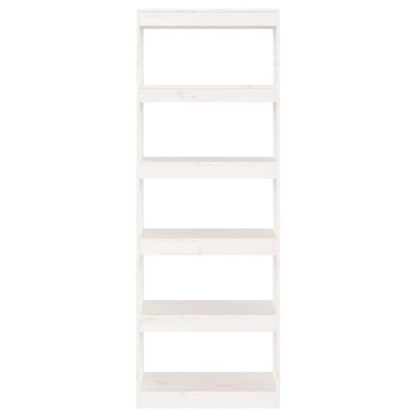vidaXL bogreol/rumdeler 60x30x167,5 massivt fyrretræ hvid