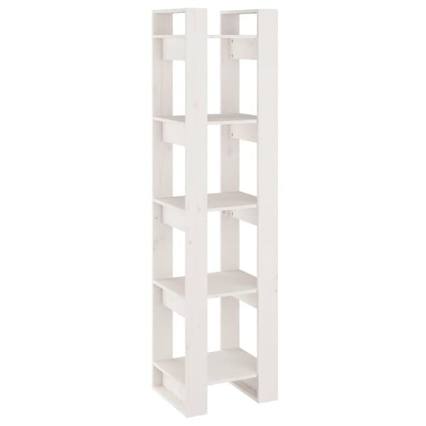 vidaXL Bokhylle/romdeler hvit 41x35x160 cm heltre furu