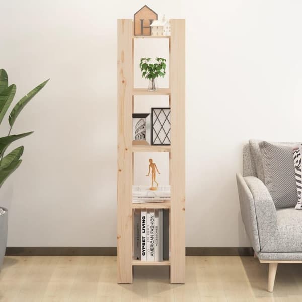vidaXL bogreol/rumdeler 41x35x160 cm massivt fyrretræ