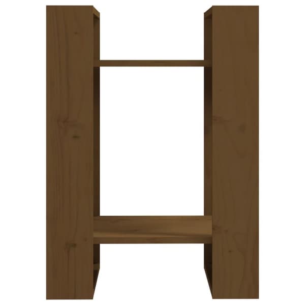 vidaXL Bokhylla/rumsavdelare honungsbrun 41x35x57 cm massiv furu