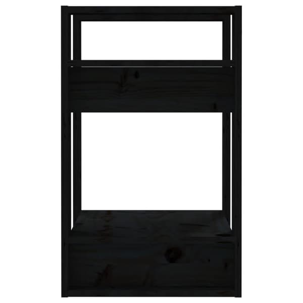 vidaXL bogreol/rumdeler 41x35x57 cm massivt fyrretræ sort
