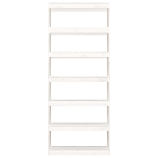 vidaXL bogreol/rumdeler 80x30x199,5 cm massivt fyrretræ hvid