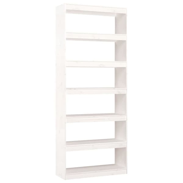 vidaXL bogreol/rumdeler 80x30x199,5 cm massivt fyrretræ hvid