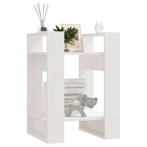vidaXL bogreol/rumdeler 41x35x57 cm massivt fyrretræ hvid